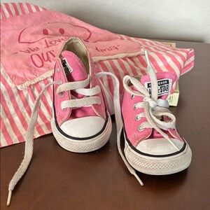 Converse All Star Pink Toddler Sneakers Size 5 Canvas Low Top